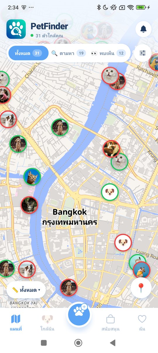 PetFinder — แผนที่ตามหาสัตว์เลี้ยงทั่วไทย